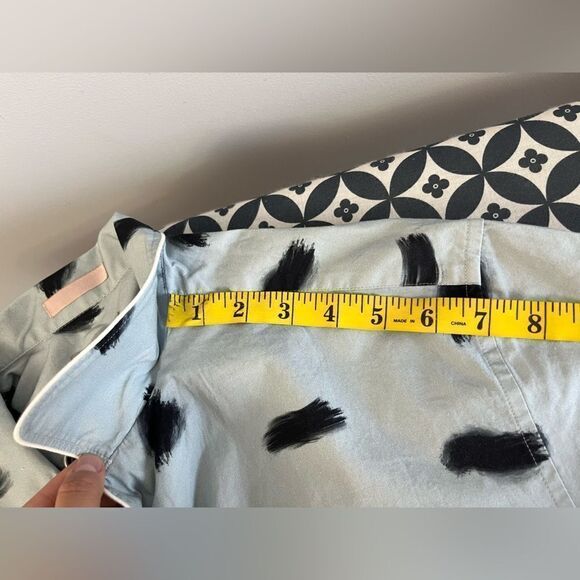 Ted Baker Sourdo Mens Brush Stroke Print Button Down Top Light Blue Size 6 NWT - Picture 11 of 12